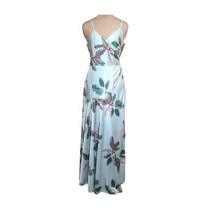 Anthropologie Hutch Saratoga Floral Tropical Blue Green Wrap Dress‎ Size L
